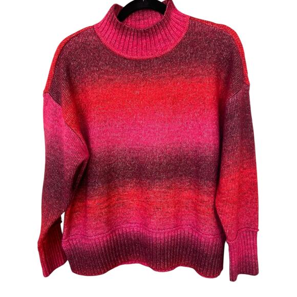 Nine West Women's Pink Ombre Mock Neck Knit Sweater Size 0X - Picture 2 of 6